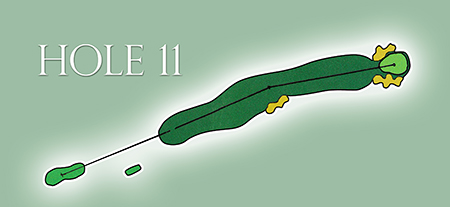 Map of Hole 11 at North Hills Country Club