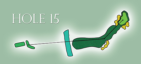 Map of Hole 15 at North Hills Country Club