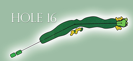 Map of Hole 16 at North Hills Country Club