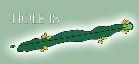 Map of Hole 18 at North Hills Country Club