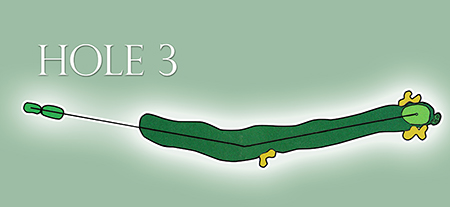 Map of Hole 3 at North Hills Country Club