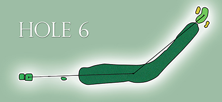 Map of Hole 6 at North Hills Country Club