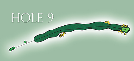 Map of Hole 9 at North Hills Country Club